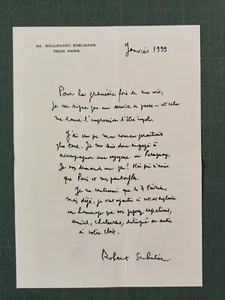 Handschriftlicher Brief signiert ROBERT SABATIER Schriftsteller Dichter - AUTOGRAMM 1999 - Bild 1 von 3