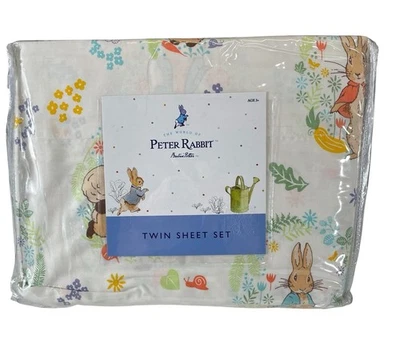 The World of Peter Rabbit by Beatrix Potter 100% Cotton 3 Pc TWIN Sheet Set NIP - Image 1 of 4