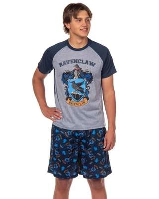 Conjunto de camisa y pijama corto de manga corta de Harry Potter Hogwarts para hombre Foto 1 de 4