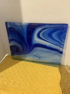 Kobaltblau/Swirl Kunstglas 11,5" Quadratische Schale, - Bild 1 von 6