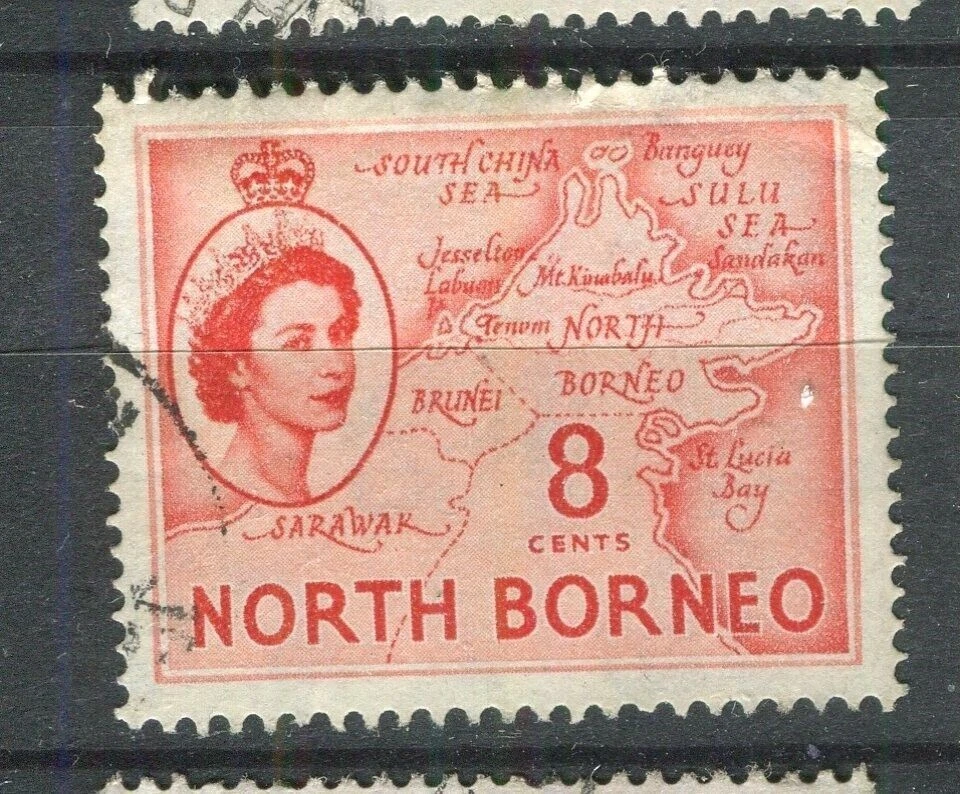 NORTH BORNEO; 1954 early QEII Pictorial issue fine used 8c. value - Image 1 of 1