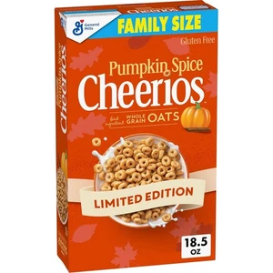 Pumpkin Spice Cheerios Gluten Free Breakfast Cereal, 18.5 Ounce (Pack of 1)  - Picture 1 of 10