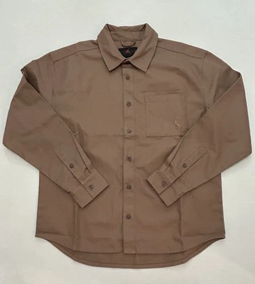 Air Jordan Essentials Button Down Shirt Mens M Brown Long Sleeve FV7446 223 - Image 1 of 4