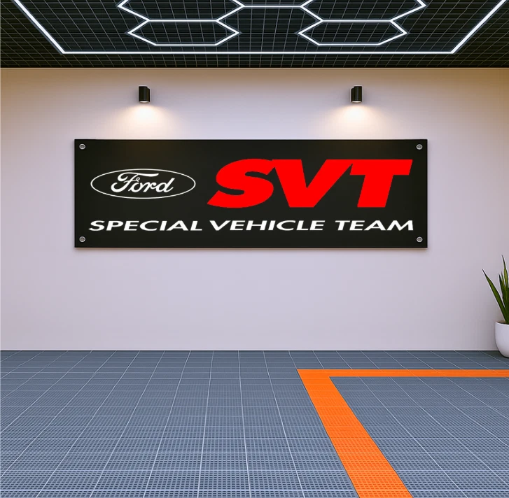 Ford SVT Racing Flag Banner 71x24 Garage Wall Decors Muscle Car Truck Gift - Image 1 of 1
