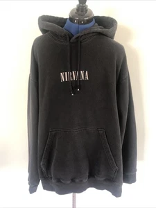 Sudadera H&M 2024 Nirvana negra con capucha para hombre talla XXL en útero pulóver grunge - Imagen 1 de 11
