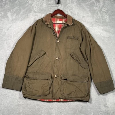 Vintage J Crew Jacket Mens L Brown Barn Field Coat Flannel Lined 90s Oarsman* - Image 1 of 4
