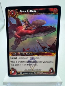 World of Warcraft TCG Foil Promo War of Elements Drax Felfuse - Picture 1 of 1