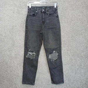 Wild Fable Jeans Womens 0 Black Highest Rise Mom Jean Distressed Ripped Knees - Picture 1 of 10