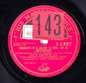 Kreisler; Barbirolli. Beethoven (Violin concerto). HMV DB 2927-32 (6) orig album - Picture 1 of 2