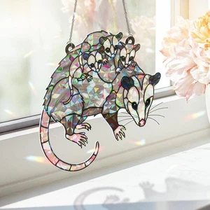 Opossum Mom Acryl Sonnenfänger - Hologramm Muttertagsgeschenk - Skurrile Mama - Bild 1 von 4