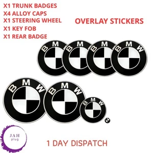 Autocollant Drapé Superposé Badge Emblèmes Capuchons Noir Mat Pour BMW All Model - Picture 1 of 13
