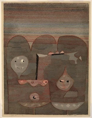 Impresión de sacrificio bárbaro por Paul Klee - 1932 modernista abstracto expresionista Foto 1 de 2