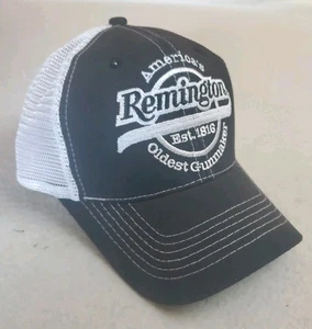 New Remington Black White Trucker Hat Cap Adjustable Vel-cro - Picture 1 of 5