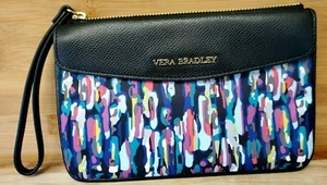 Vera Bradley Wristlet Wallet Faux Leather Flap Multicolor Designs ~ 5”x8” ~NICE - Picture 1 of 4