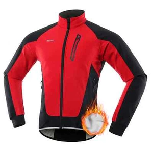 Arsuxeo Men Cycle Jacket Waterproof Windproof Thermal Fleece Bike Jersey MTB - Picture 1 of 29