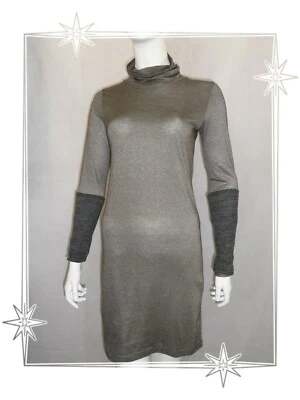 A - Robe Fantaisie Taupe Bi Matière Cop Copine Modèle  Camoza  Taille 38 - Photo 1/4