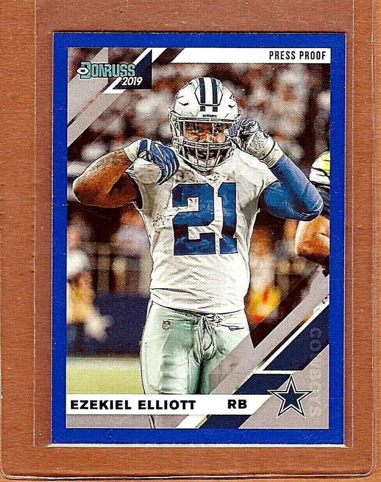 2019 DONRUSS ""EZEKIEL ELLIOT"" BLUE,PRESS PROFF,""IMAGE VARIATION"" - Image 1 of 3