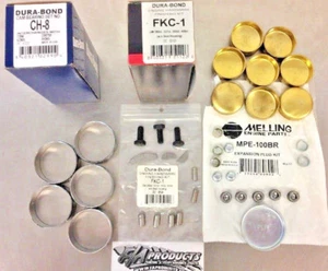 SBC Small Block Chevy Cam Bearings Brass Freeze Plugs Hardware Kit 327 350 383 - Picture 1 of 4