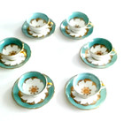 6 tasses et sous tasses Porcelaine céramique Bone China Foley made England