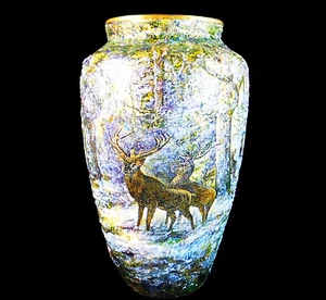 RARE, V EARLY 20th. C LIMOGES VITRIOUS ENAMEL VASE by JULES SARLANDIE 1874-1934 - Picture 1 of 11