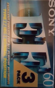 Vintage Sony EF 60 Tape Cassettes 3 Pack New old Stock - Picture 1 of 5