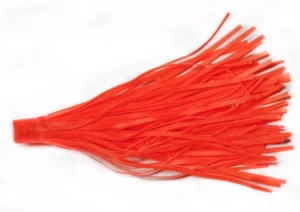 Lot de 10 jupes de pêche en caoutchouc orange vivant - Photo 1 sur 1