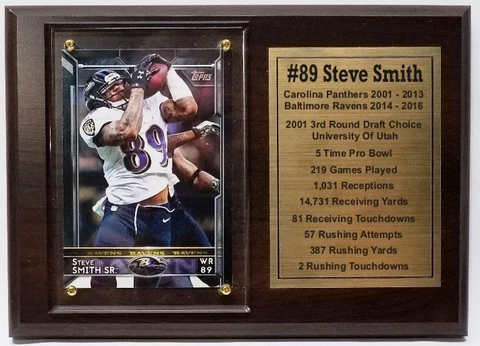 Baltimore Ravens Steve Smith Football Card Plaque Cover
