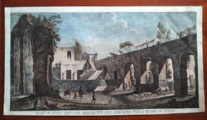 1771 RADIERUNG ETIENNE GIRAUD ANSICHT DER ROTEN BRÜCKEN IN CAPODICHINO NEAPOLI - Bild 1 von 5