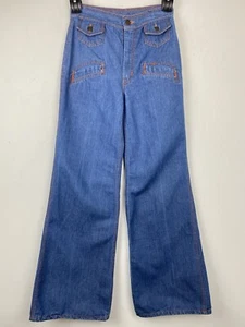 Vintage 70s Braxton Jeans Gr. 9/10 Damen Blue Denim High Rise Flare Leg Jeans - Bild 1 von 11