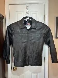 Giacca in pelle USA nera con fodera XL - Foto 1 di 23