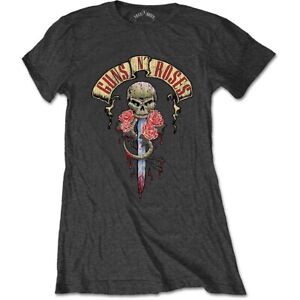Ladies Guns n' Roses Dripping Dagger Official Tee T-Shirt Womens Girls
