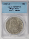 1882 O/S Morgan Silver Dollar US Silver Coin ANACS Authentic