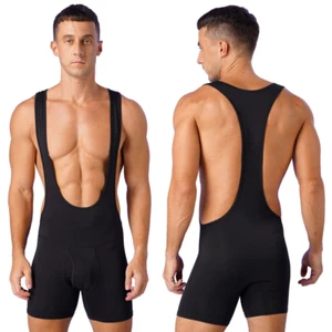 Sexy Herren Ärmellos Body Singlet Wrestling Overall Bodybuilding Shapewear - Bild 1 von 4