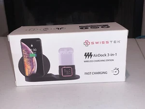 New In Box Swisstek Fast Charging STK-WCST-BK AirDock 3-in-1 Black - Photo 1 sur 6