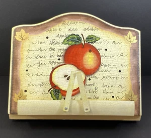 Thomas Pacconi Classics Wood Cookbook Stand Apples Adjustable Recipe Book Holder - Imagen 1 de 11