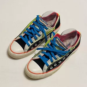 CONVERSE ALL STAR 115520F Neon Colors Low Top Shoes Men 7 Women 9 Double Tongue - Picture 1 of 11