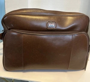 "Bolso de mano vintage de vinilo marrón American Tourister 15""x10""x8""" - Imagen 1 de 10