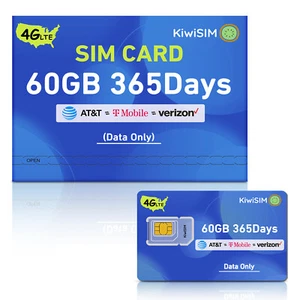 4G LTE SIM Card 60GB 365Days USA Network Support for AT&T, T-Mobile and Verizon - Picture 1 of 5