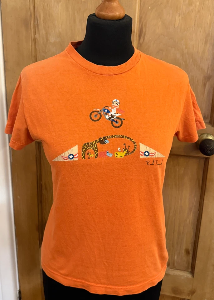 Винтажная ретро Y2K PAUL FRANK Julius обезьяна Clancy женщины оранжевый футболка - Изображение 1 из 1
