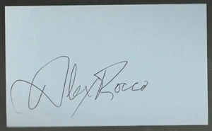 ALEX ROCCO "MOE GREEN" THE GODFATHER SIGNED / PERSONALIZED BLUE INDEX CARD - Picture 1 of 1