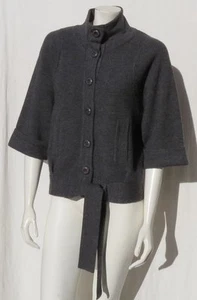 PLENTY by TRACY REESE Gray Soft Thick Merino Wool Cardigan Sweater Jacket size M - Picture 1 of 5