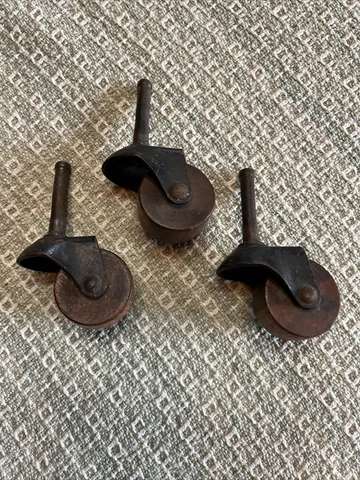 Lot Of 3 VTG Hard wood furniture Rolling wheels Casters Cover