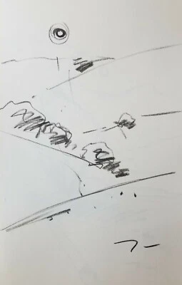 JOSE TRUJILLO HILLSIDE Minimalista ORIGINAL Carbón Papel Boceto Dibujo 11X17"  Foto 1 de 4
