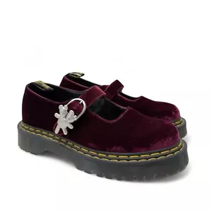 Dr Martens x Marc Jacobs Heaven Addina Mary Jane velluto ciliegia donna taglia US 9 - Foto 1 di 14