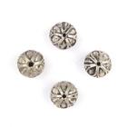Moroccan Silver Mini-Flower Beads Set of 4 16mm Morocco African Bicone Handmade