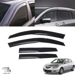 Smoke Window Visors For 2004-2009 Mazda 3 Sedan Vent Rain Guard Shade - Picture 1 of 8