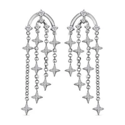 ¡¡HERMOSO!! Pendientes araña de moissanita enchapados en platino de ley de 1,25 quilates Foto 1 de 4