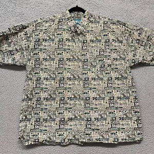 Big Dogs Shirt Mens XL Green Hawaiian Tropical Dog Print Hawaii Dad - Picture 1 of 8