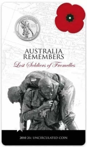 2010 20c Australia Remembers Lost Soldiers of Fromelles Uncirculated Coin - Foto 1 di 4