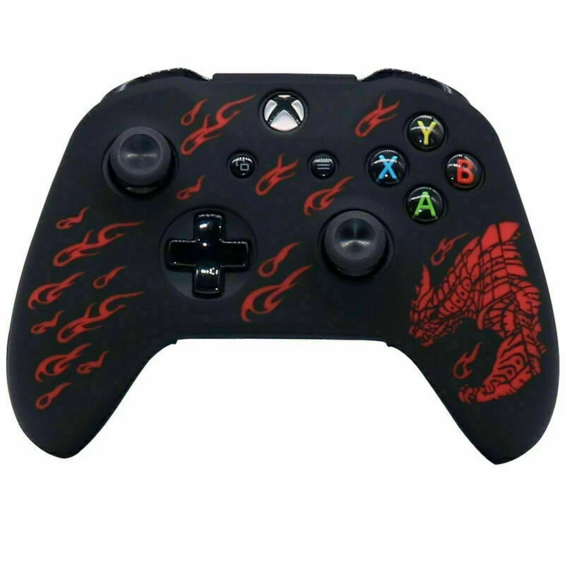 For XBOX ONE S Anti-slip Silica Game Controller Case Laser Engraving Cover Skin - Image 1 of 4